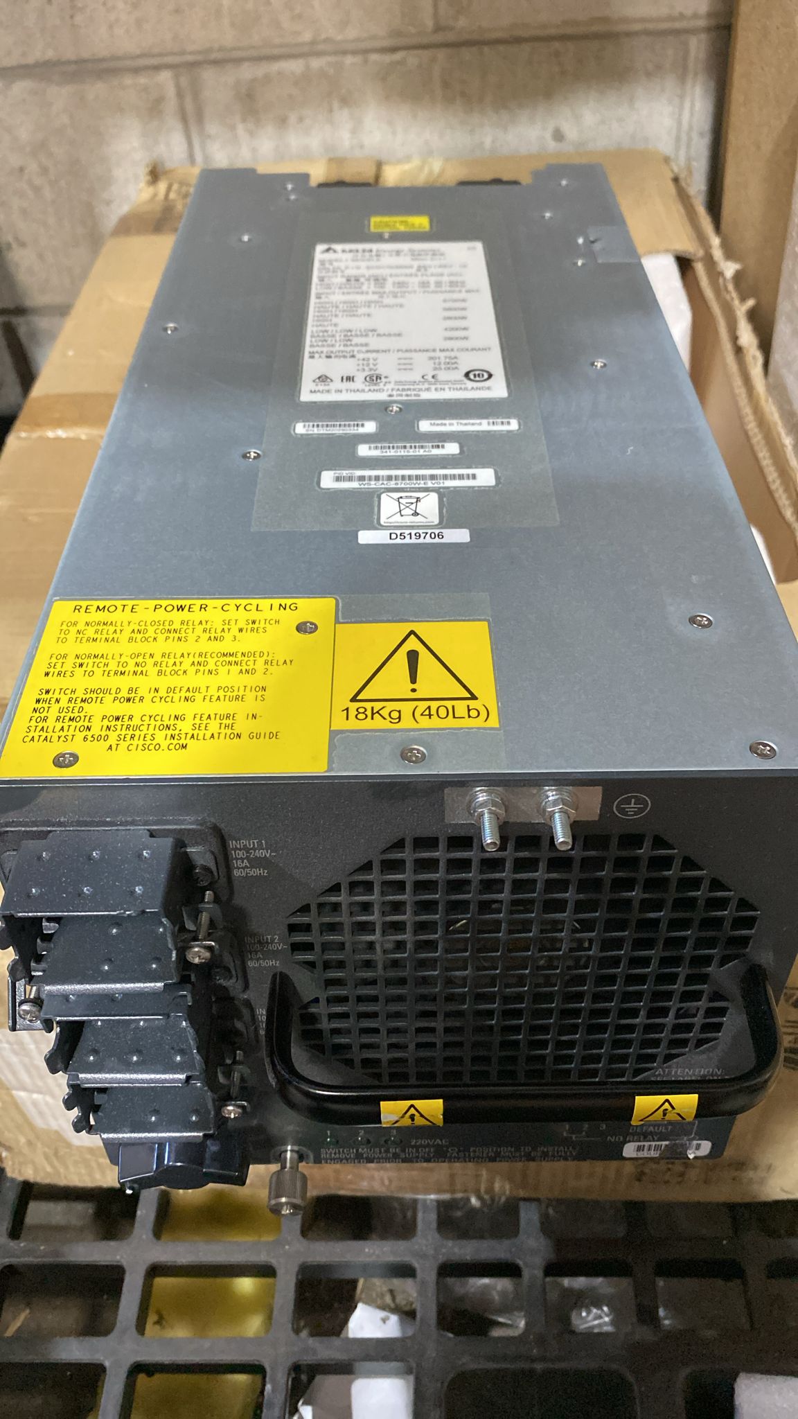 Cisco WS-CAC-8700W-E Delta Milan 3++i PSU 2nd:ECD17030005: Alt (341-0115-01) Other//