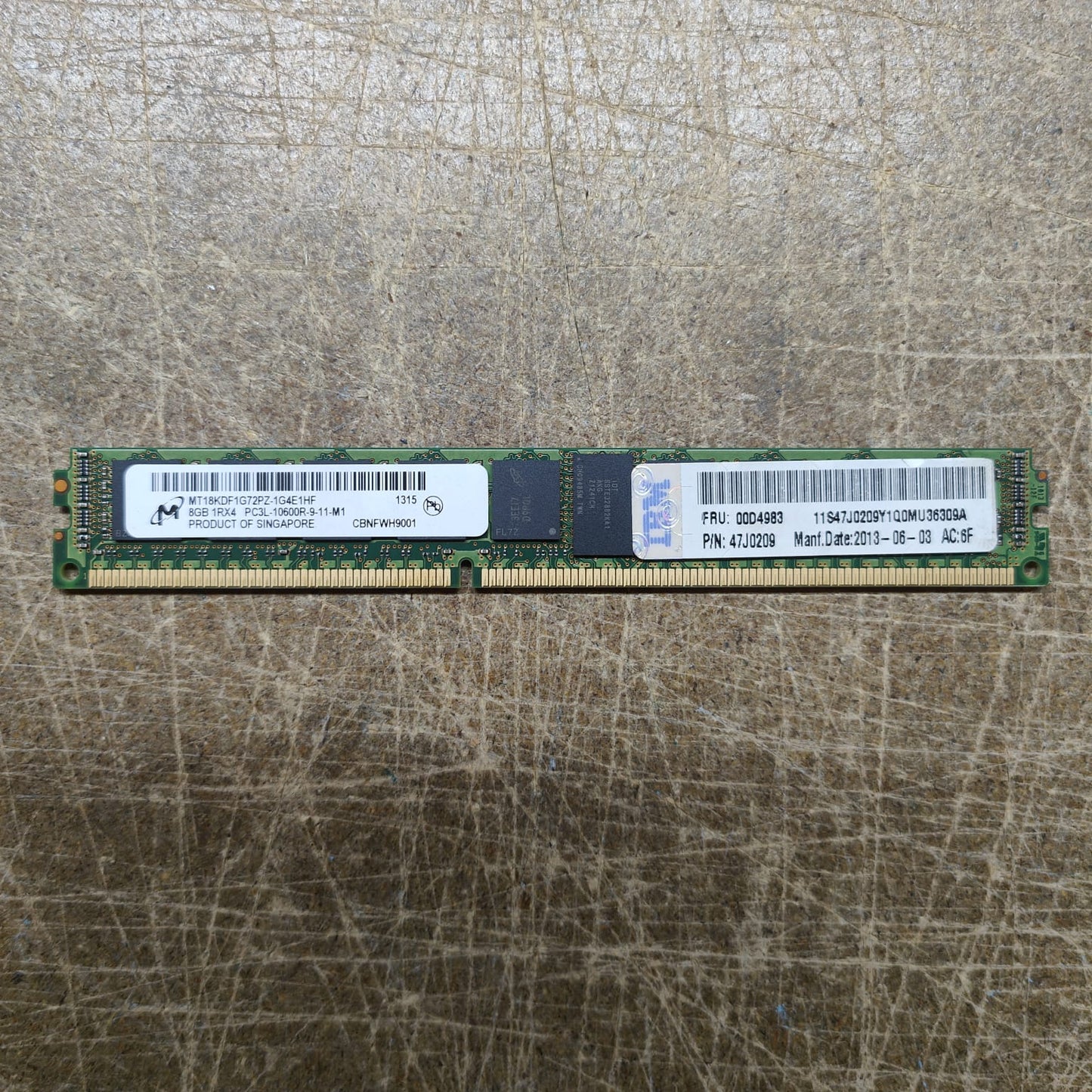 IBM 00D4983 8G (1 X 8GB) 1RX4-PC3L-10600R VLP MEMORY 2nd 47J0209 :: Alt () Other //