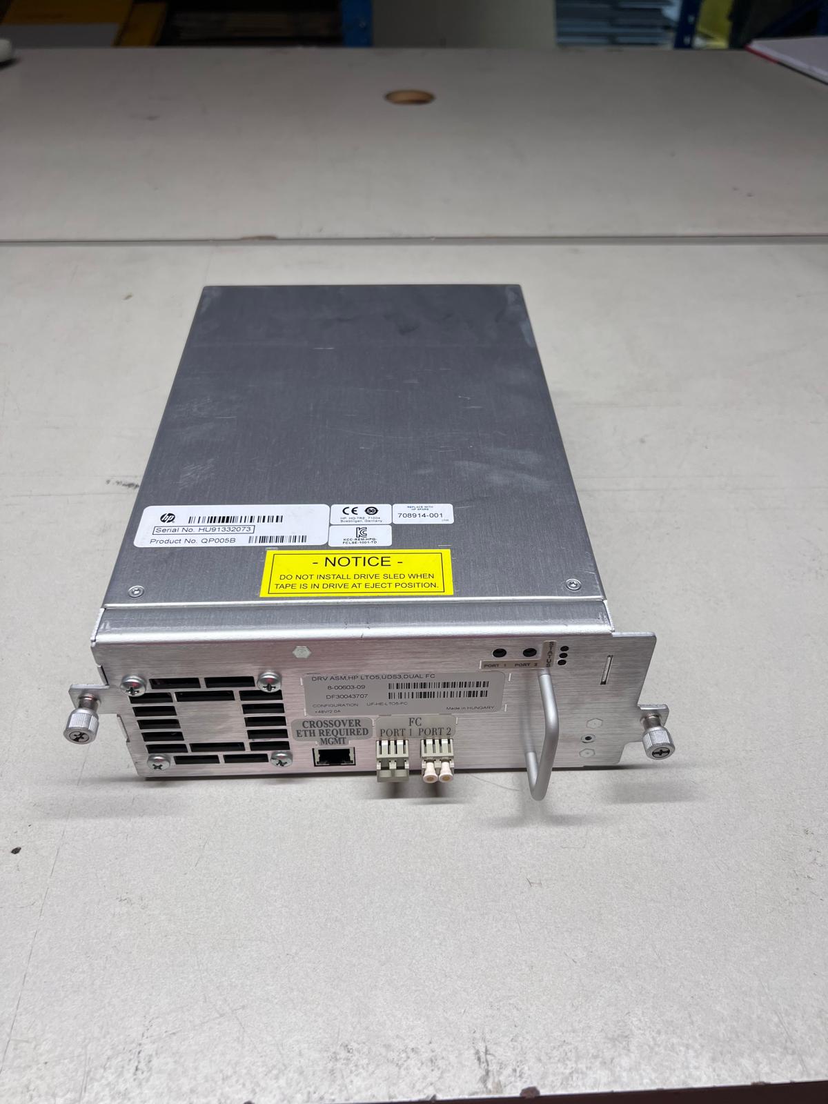 708914-001 HP 8GB G3 Ultrium 3280 Tape Drive LTO5 2nd :QP005B : Alt () Other //