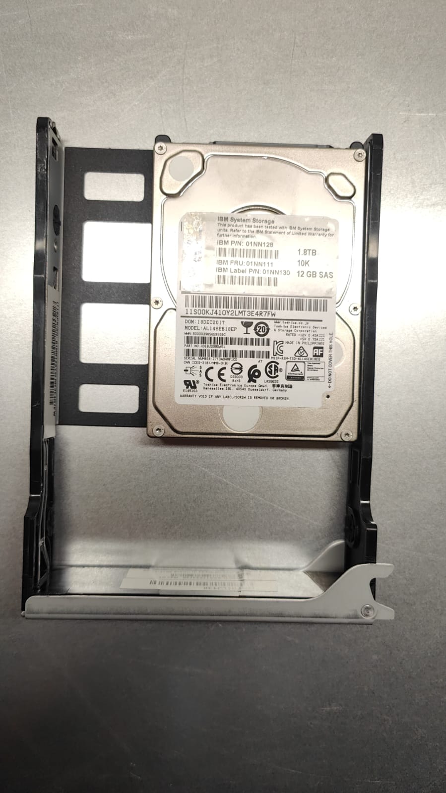 IBM 01NN111 1.8TB 12GB SAS HDD Hard Disk Drive for V7000 Gen3 2nd :: Alt (01LJ063 01NN128 01NN130) Other /01LK191 1XJ203-039 AL14SEB18EP/