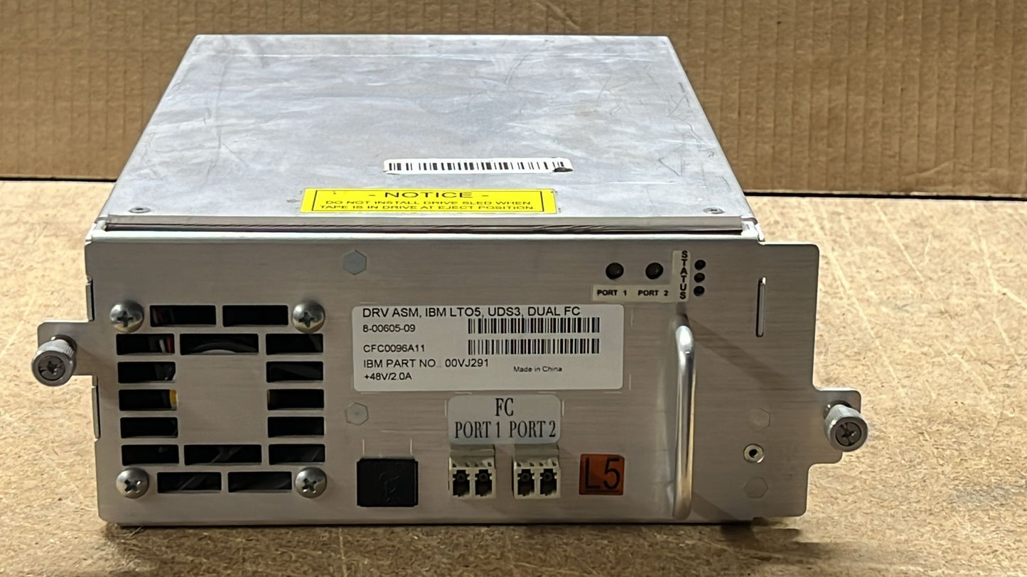 00VJ291 IBM LTO-5 Dual Fibre Channel Tape Drive 2nd :8-00605-09: Alt () Other //