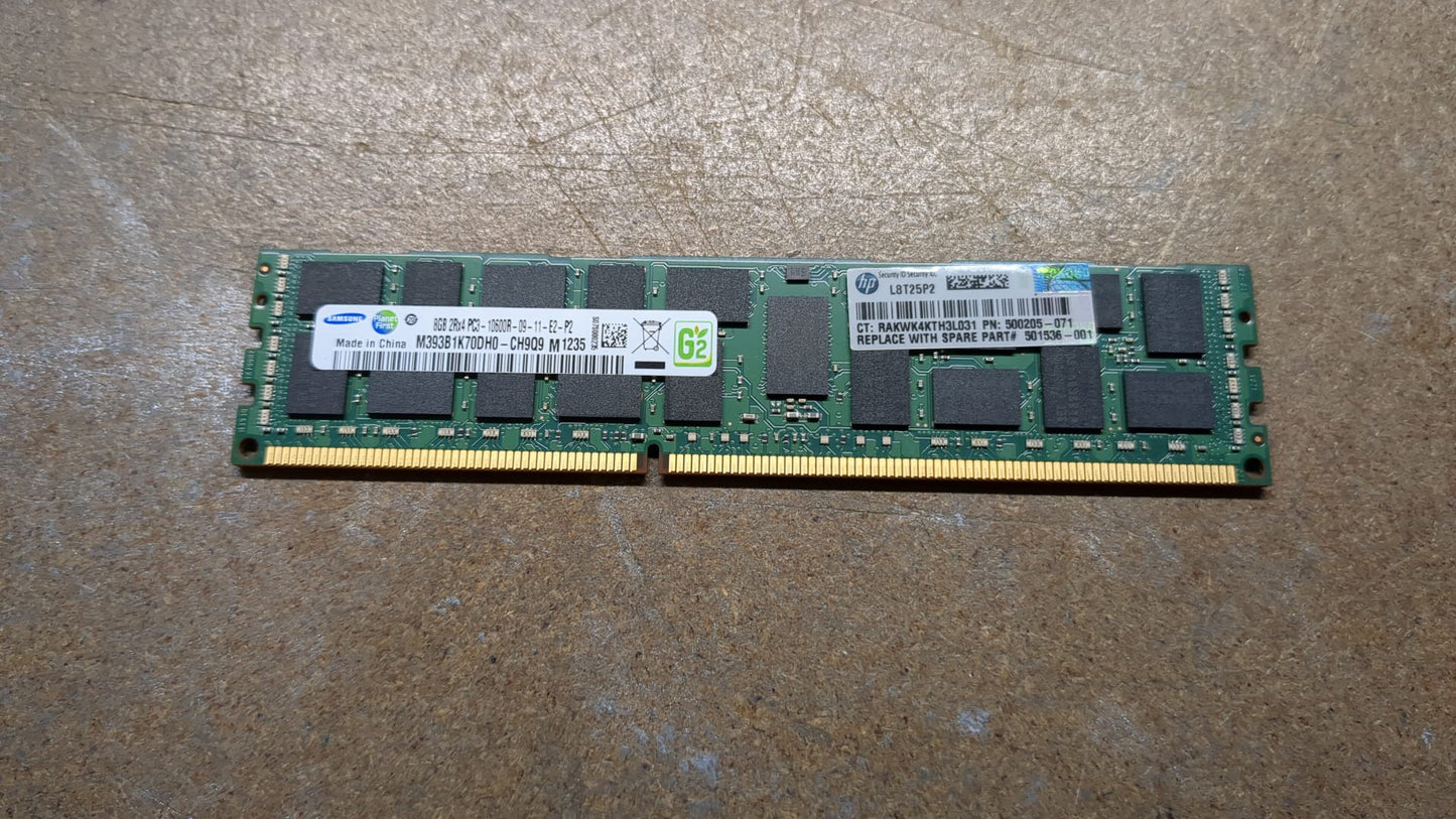 500205-071 HP 8GB RAM 500662-B21 501536-001 DDR3 2RX4 PC3-10600R 2nd :500662-B21: Alt (501536-001) Other //