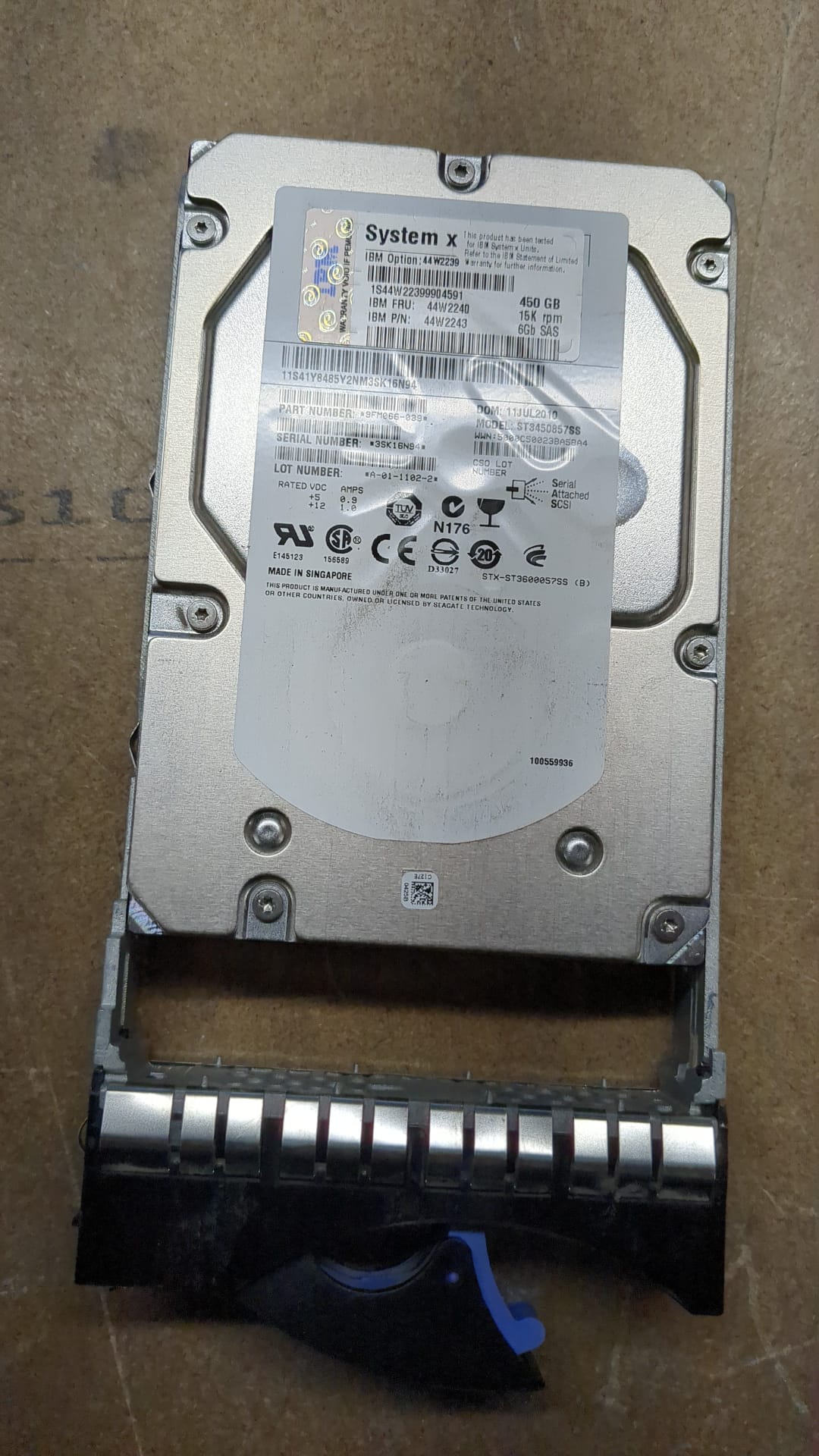 IBM 450GB 15K 6Gbps SAS 3.5inch Hard Disk Drive 44W2239 44W2243 44W2240 2nd :44W2240: Alt () Other //