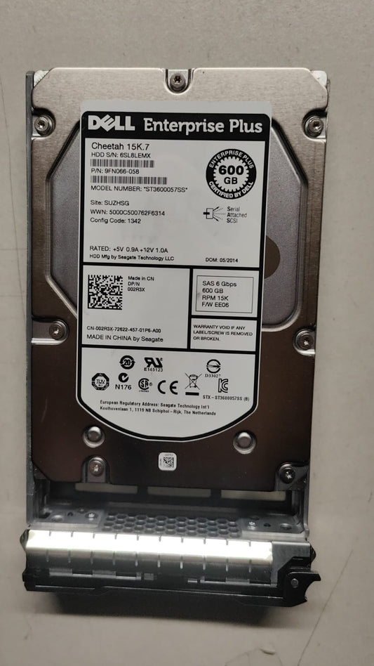 02R3X-EQL Dell Equallogic 600GB 15K SAS 3.5" Hard Disk Drive Inc Caddy Enterprise Plus