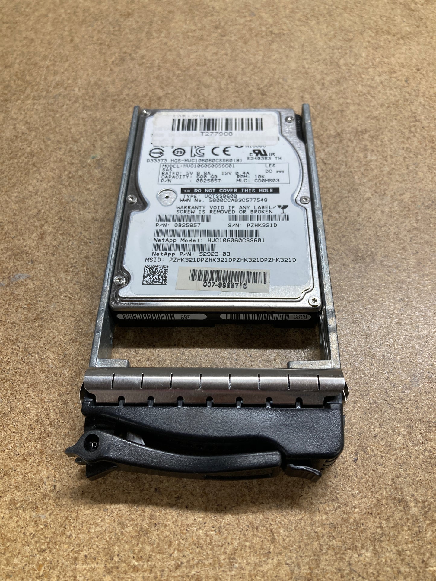 52923-03 NetApp 600GB SAS 10K RPM 6GB/s 2.5" HDD 2nd :HUC106060CSS601 007-9986716: Alt () Other /0B25857/