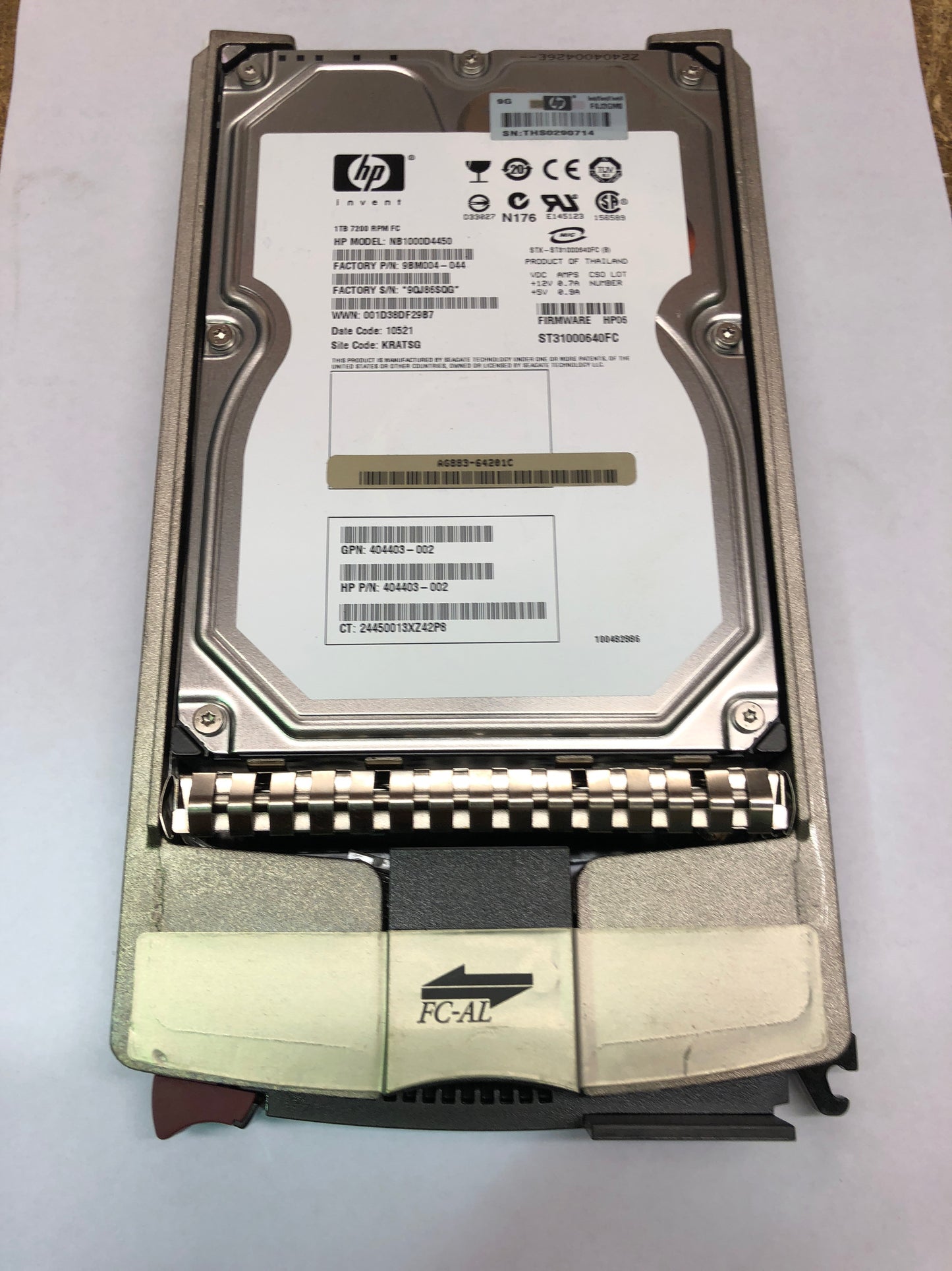 HP FC 1TB 7.2K EVA FATA Hard Disk Drive 454416-001 404403-002 AG883A 2nd :454416-001: Alt () Other //