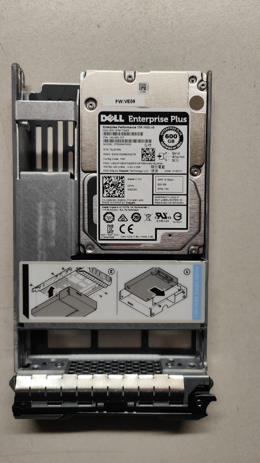 Dell G6C6C Equallogic 600GB 15K SAS 2.5" in 3.5" Tray Hard Disk Drive Inc 3.5" Caddy Enterprise Plus 2nd :ST600MP0005: Alt () Other /1MJ200-157/