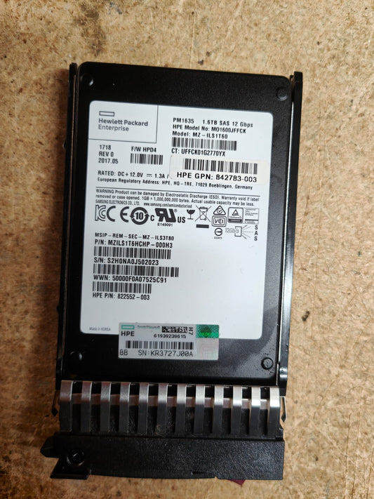 HP 822552-003 1.6TB 12G SAS 2.5 MU SFF SSD HARD DISK DRIVE 2nd :: Alt () Other /MZILS1T6HCHP-000H3 MZ-ILS1T60 842783-003/